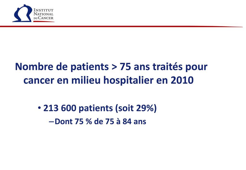 Nombre de patients > 75 ans traités pour cancer en milieu hospitalier en 2010