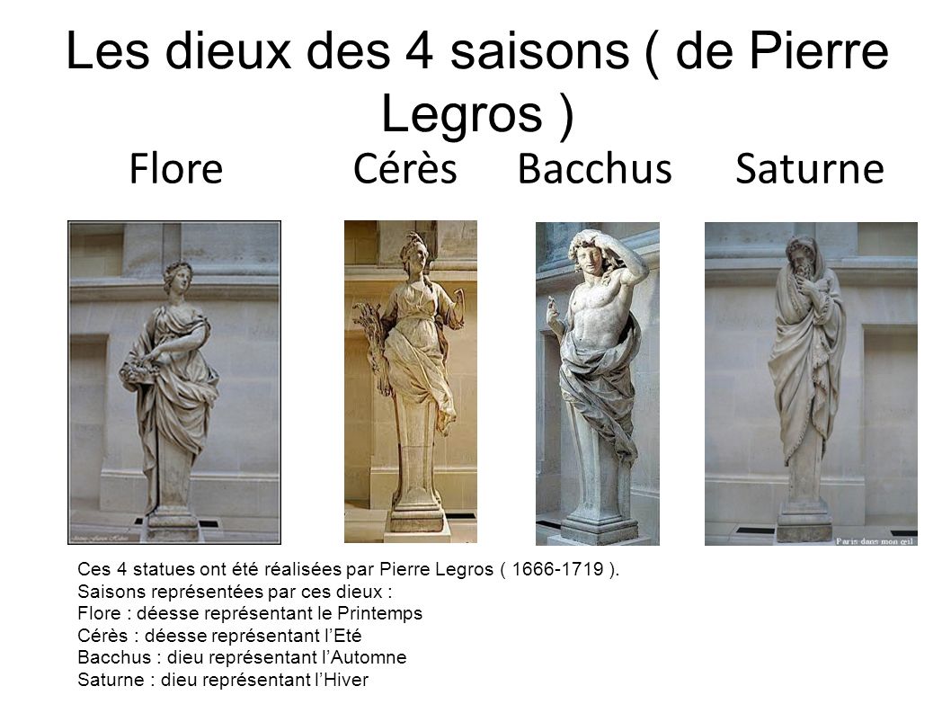 Les dieux des 4 saisons ( de Pierre Legros )