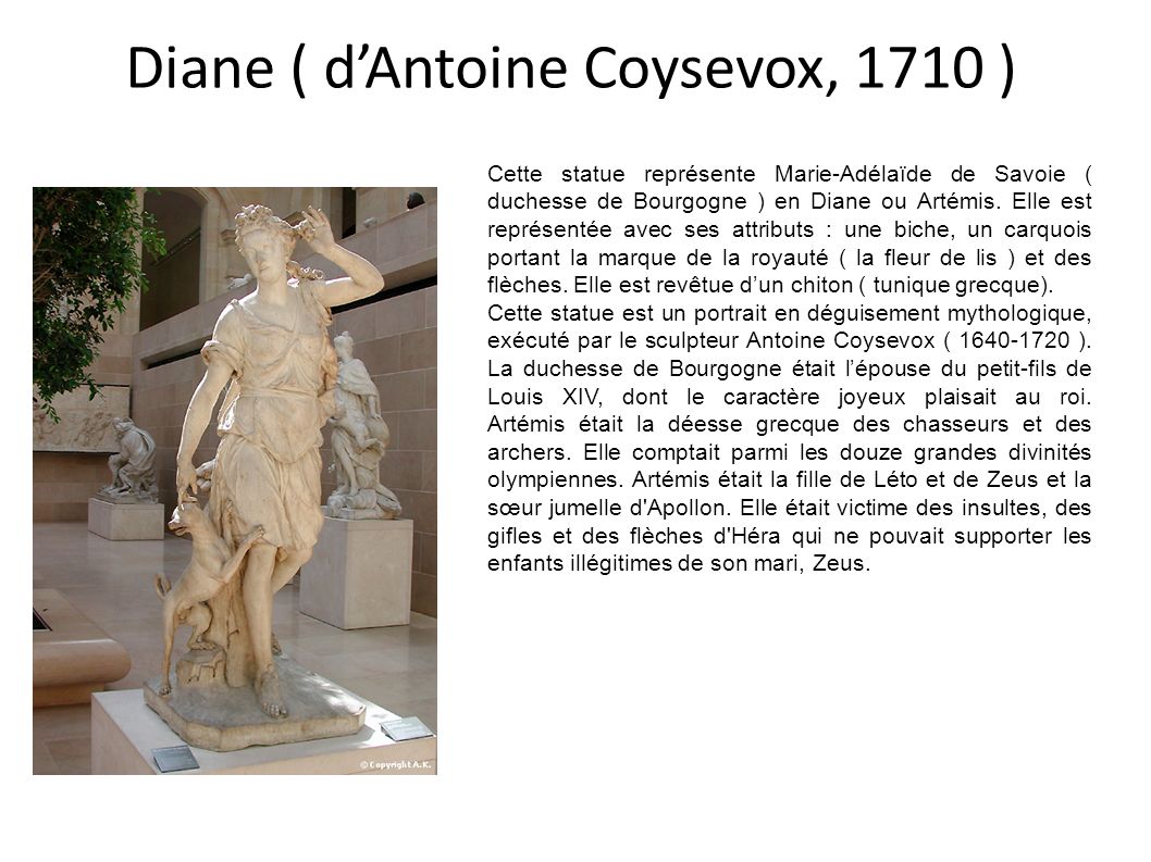 Diane ( d’Antoine Coysevox, 1710 )