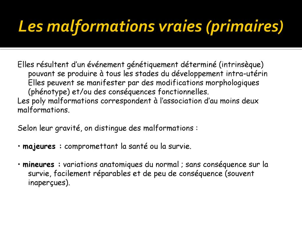 les malformations congenitales ppt telecharger