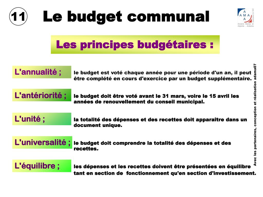 Les principes budgétaires :