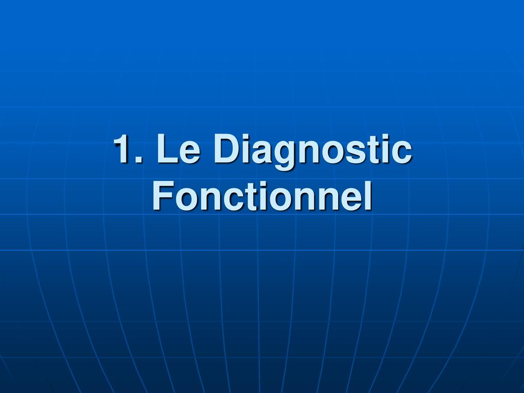 1. Le Diagnostic Fonctionnel