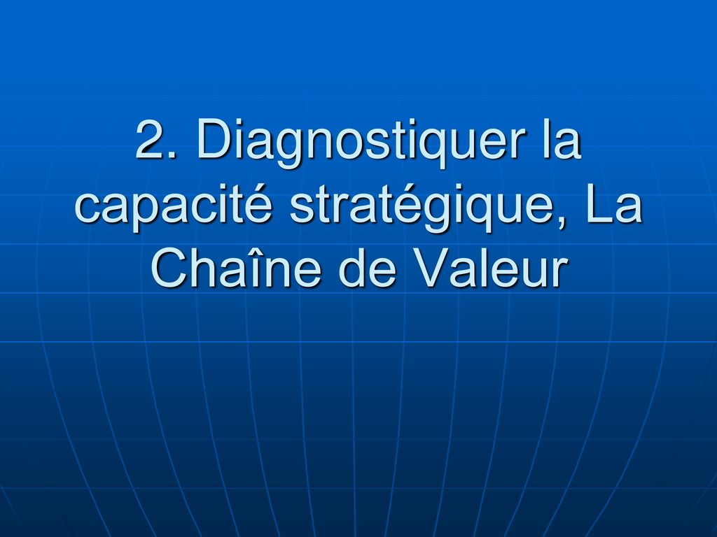 2. Diagnostiquer la capacité stratégique, La Chaîne de Valeur