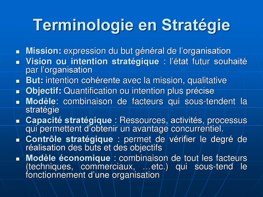 Terminologie en Stratégie