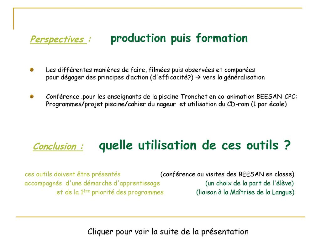 production puis formation