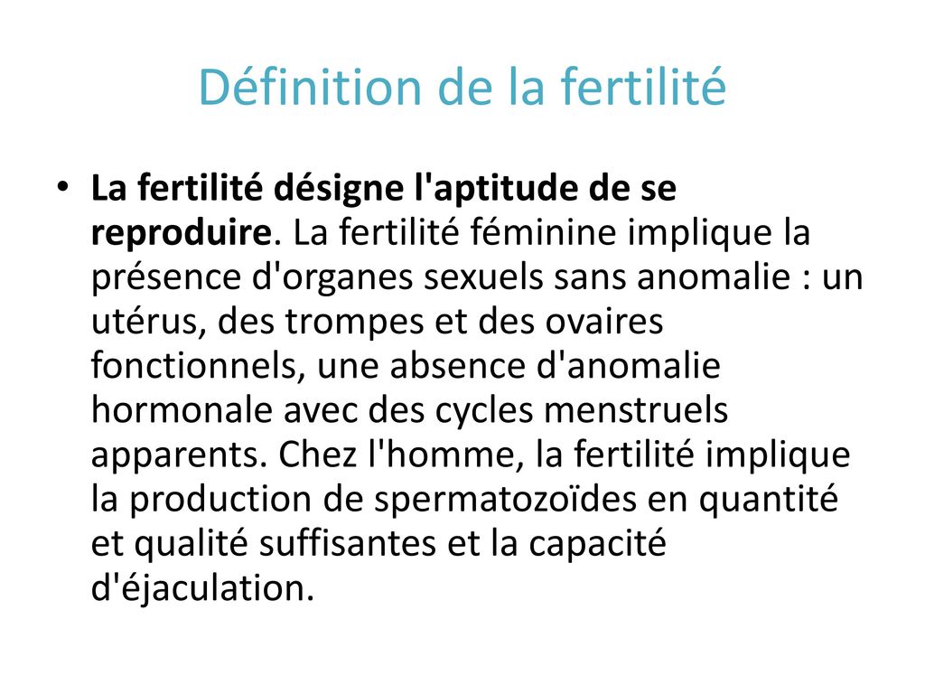 Définition de la fertilité