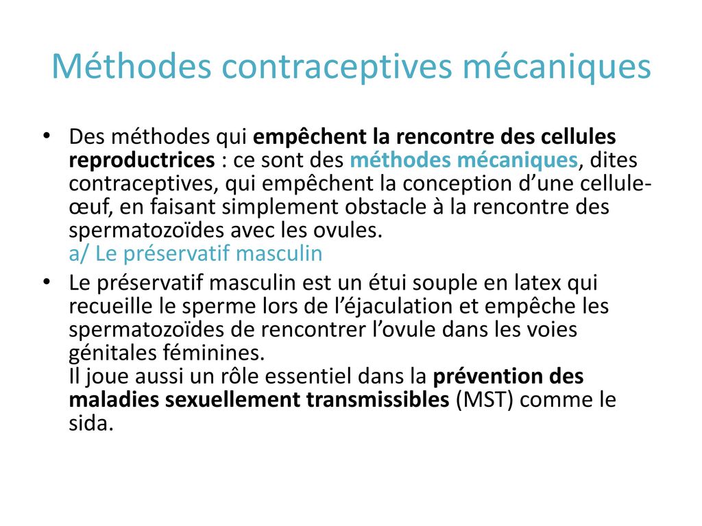 Méthodes contraceptives mécaniques