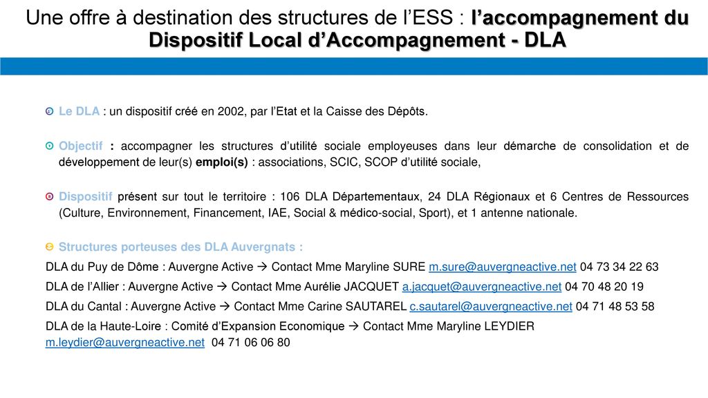 Une offre à destination des structures de l’ESS : l’accompagnement du Dispositif Local d’Accompagnement - DLA
