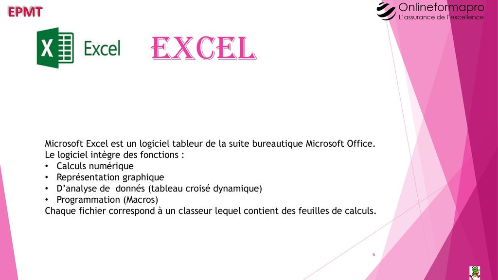 excel Microsoft Excel est un logiciel tableur de la suite bureautique Microsoft Office. Le logiciel intègre des fonctions :