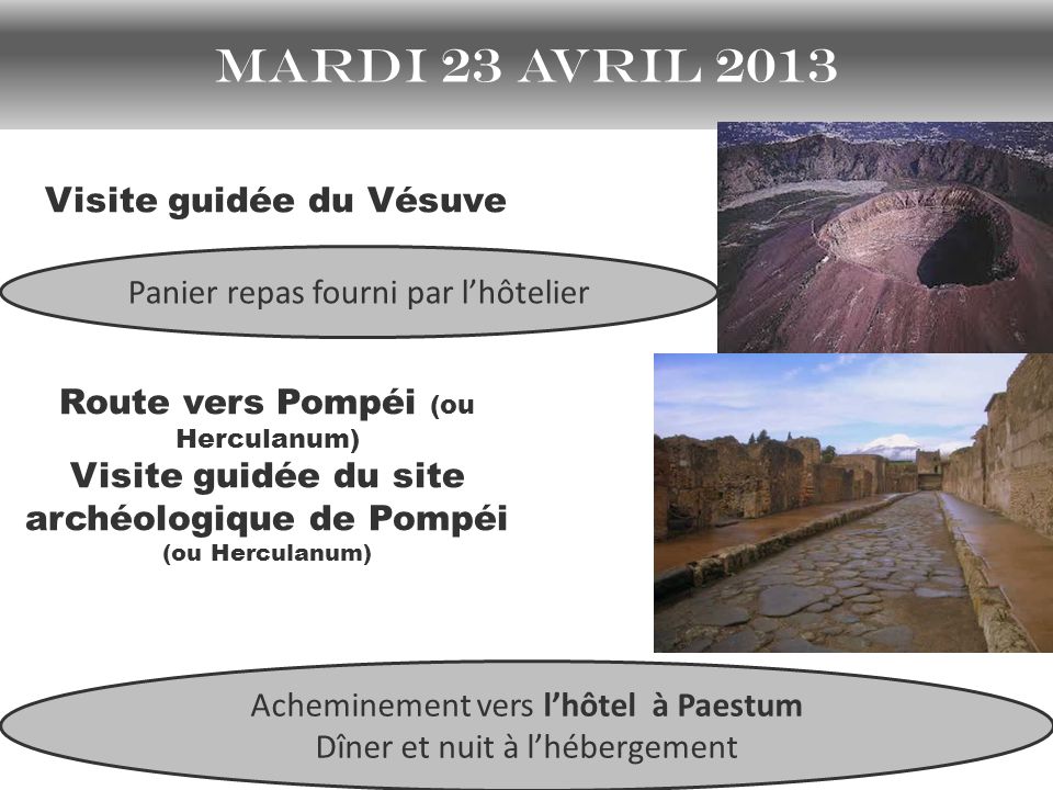 mardi 23 avril 2013 Visite guidée du Vésuve