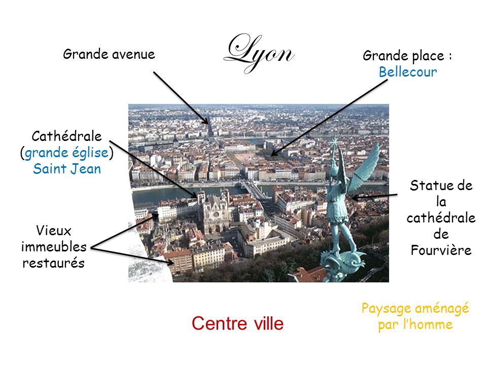 Lyon Centre ville Grande avenue Grande place : Bellecour
