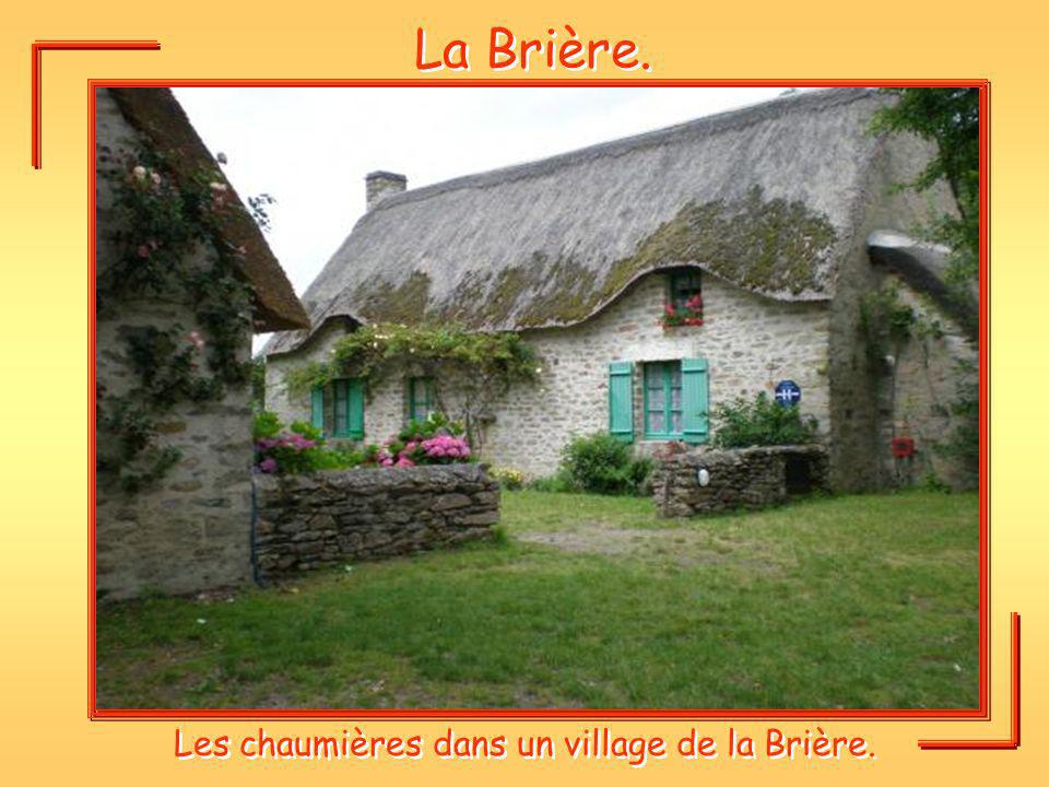 Les chaumières dans un village de la Brière.