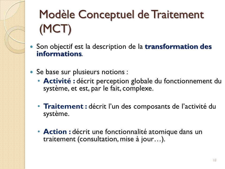 Modèle Conceptuel de Traitement (MCT)