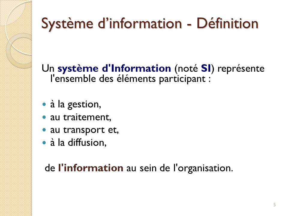 Système d’information - Définition