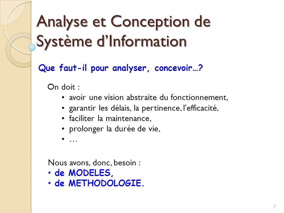 Analyse et Conception de Système d’Information