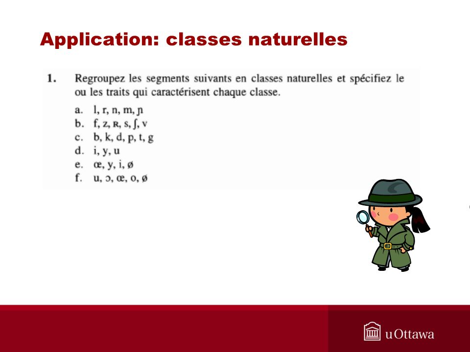 Application: classes naturelles