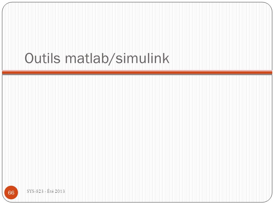 Outils matlab/simulink