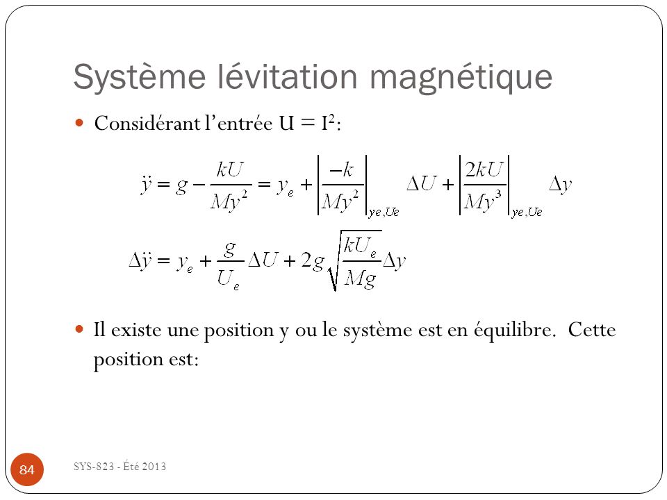 Système lévitation magnétique