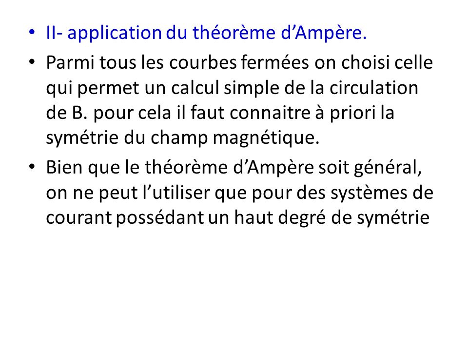 II- application du théorème d’Ampère.