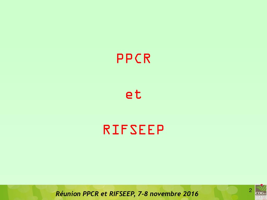 PPCR et RIFSEEP