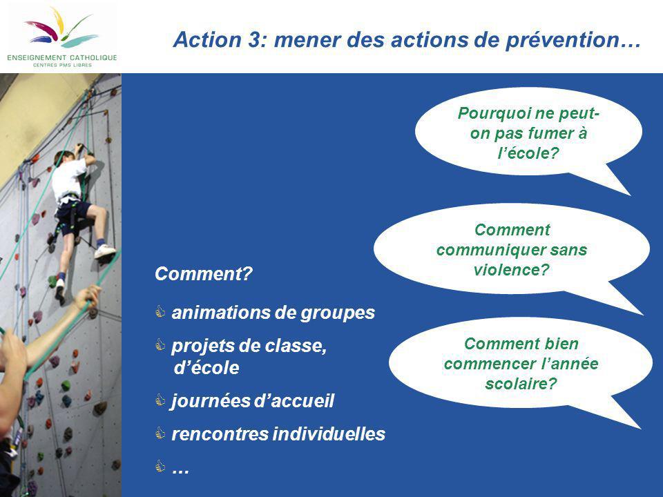 Action 3: mener des actions de prévention…