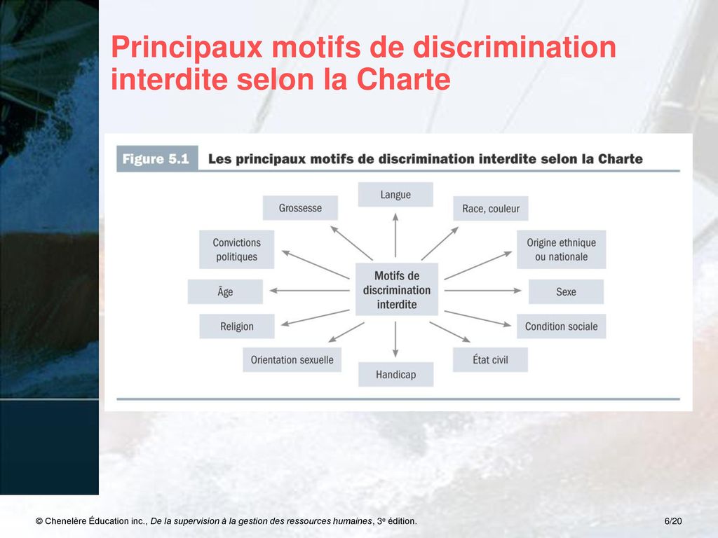 Principaux motifs de discrimination interdite selon la Charte
