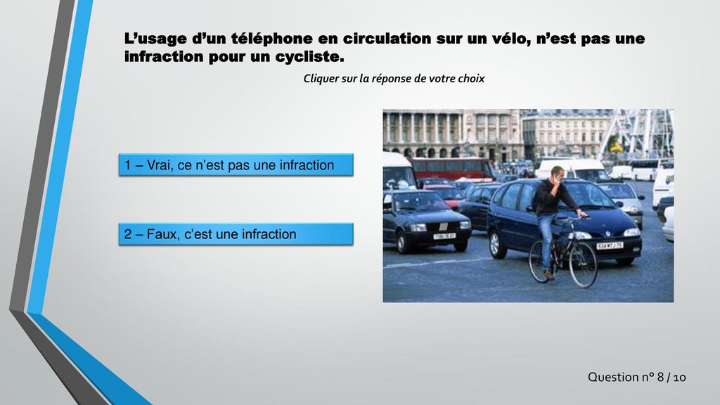L’usage d’un téléphone en circulation sur un vélo, n’est pas une infraction pour un cycliste.