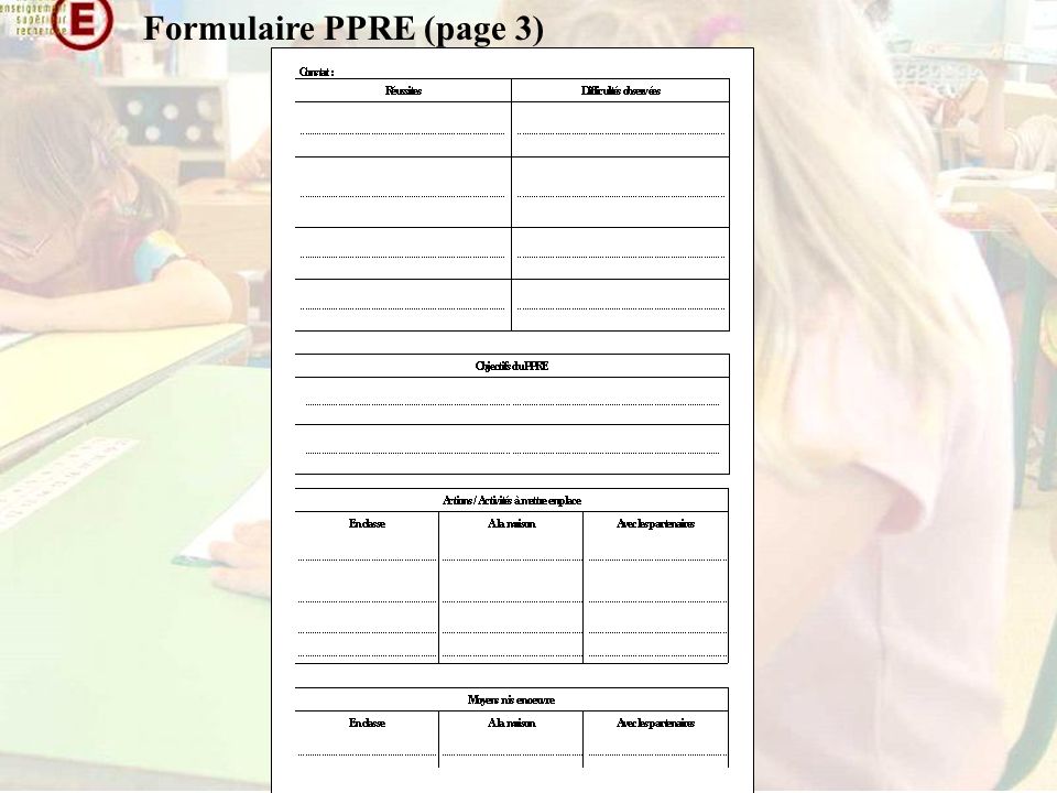 Formulaire PPRE (page 3)