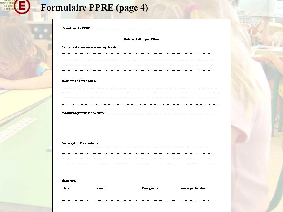 Formulaire PPRE (page 4)