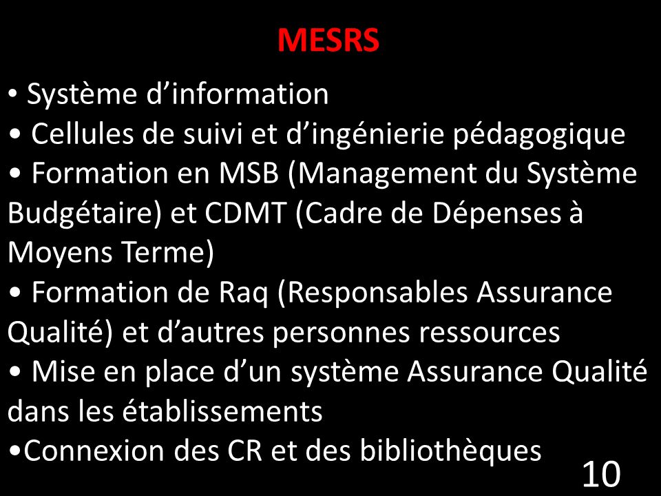 MESRS Système d’information