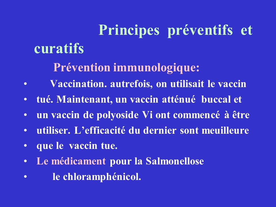 Principes préventifs et curatifs