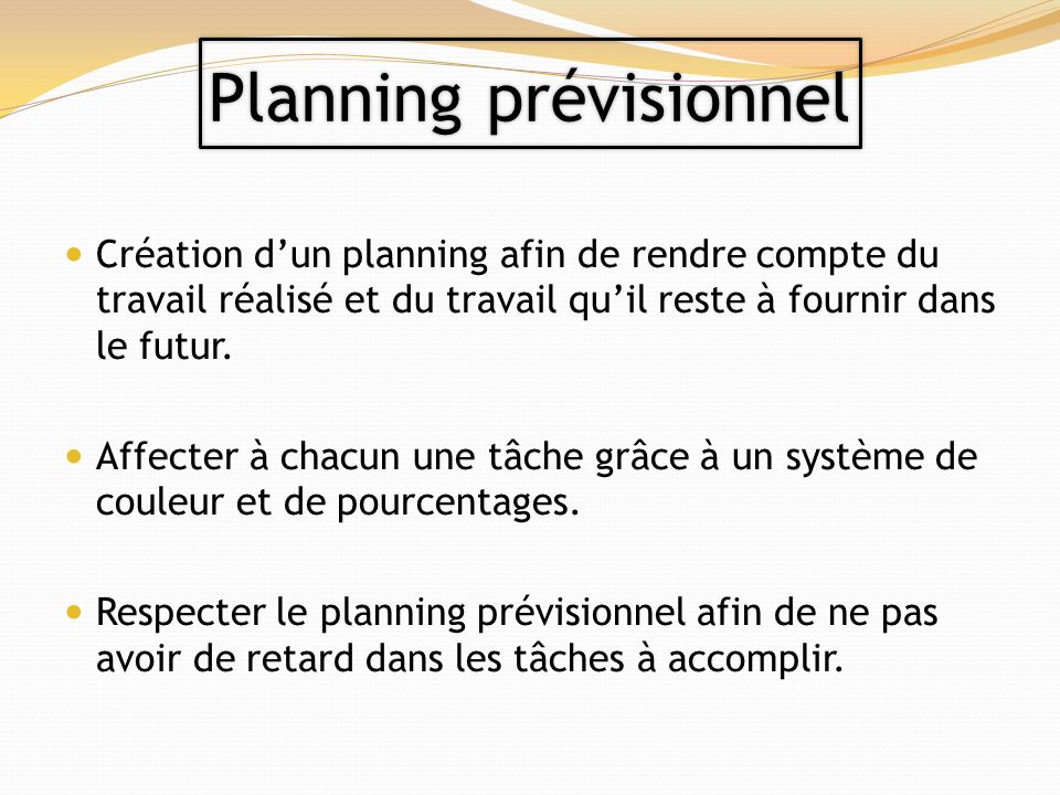 Planning prévisionnel