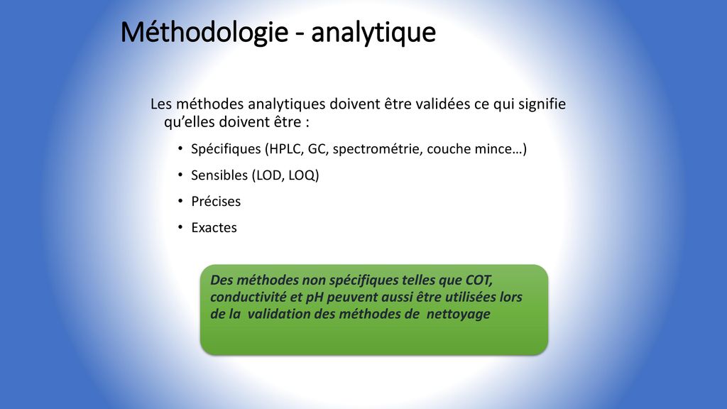 Méthodologie - analytique
