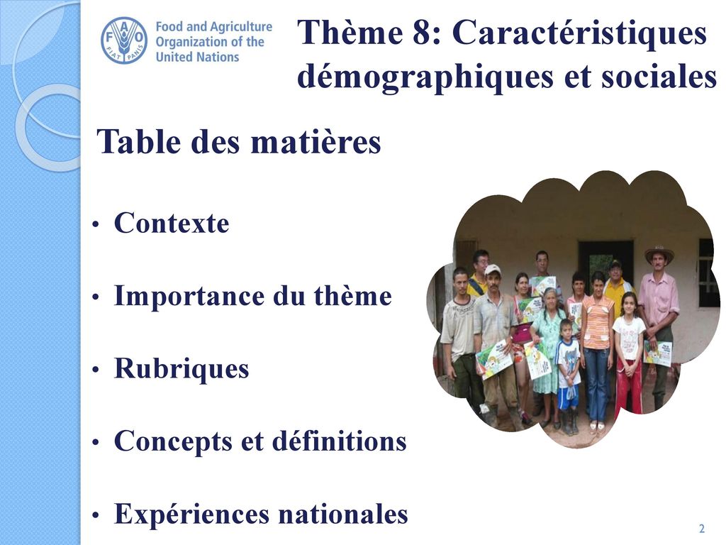 Thème 8: Caractéristiques Démographiques Et Sociales - Ppt Télécharger