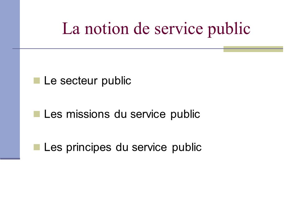 La notion de service public