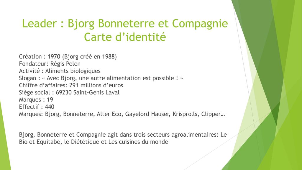 Leader : Bjorg Bonneterre et Compagnie Carte d’identité