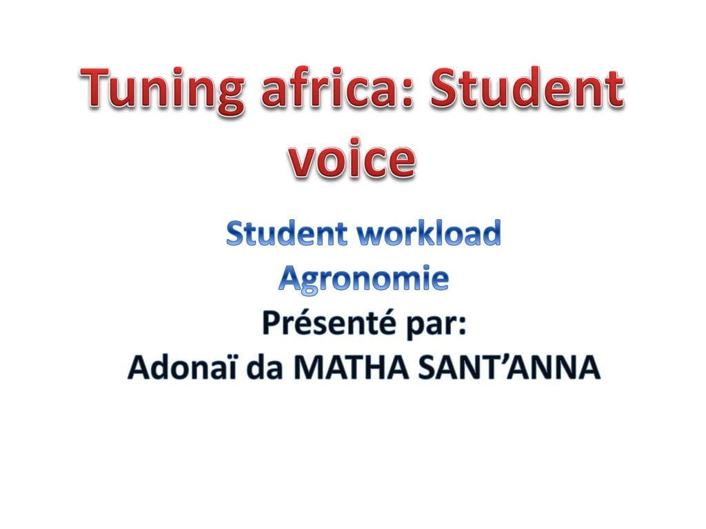 Tuning africa: Student voice