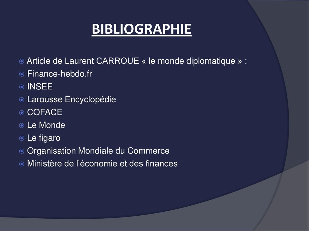 BIBLIOGRAPHIE Article de Laurent CARROUE « le monde diplomatique » :
