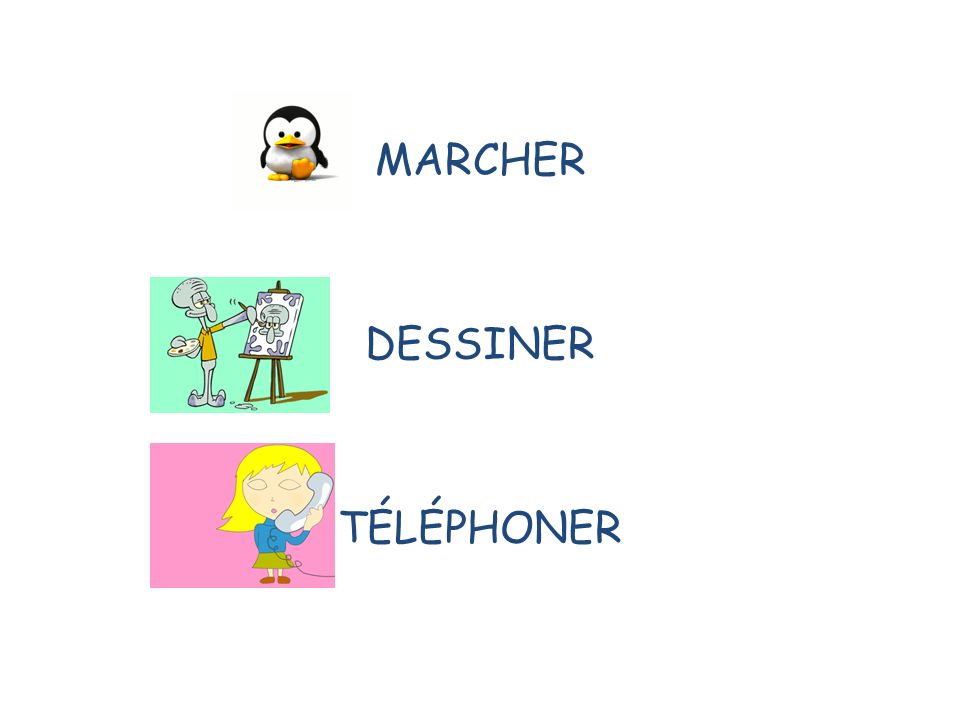 MARCHER DESSINER TÉLÉPHONER
