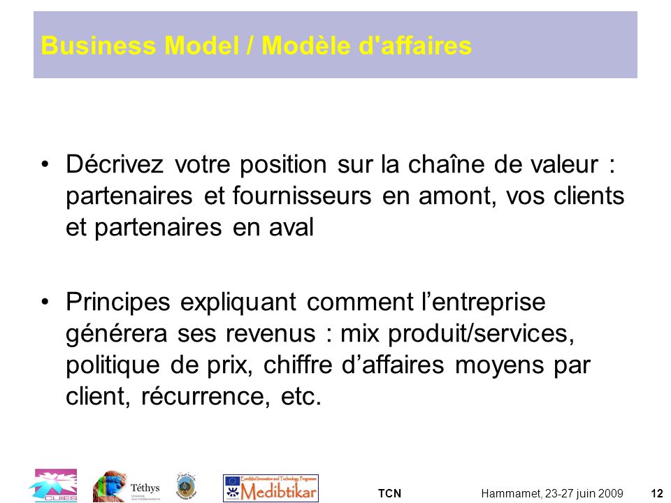 Business Model / Modèle d affaires