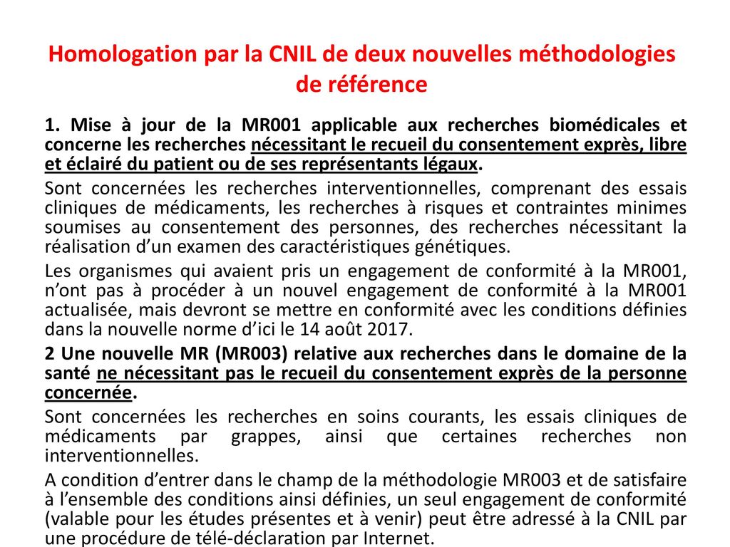 Homologation par la CNIL de deux nouvelles méthodologies de référence