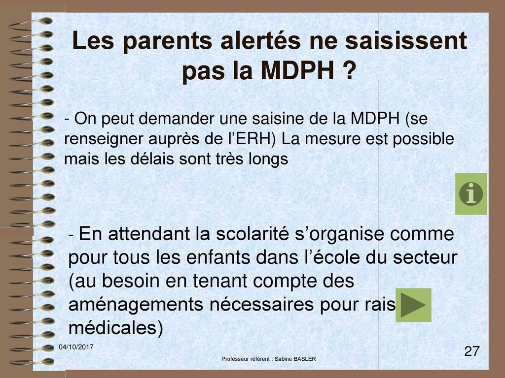 Les parents alertés ne saisissent pas la MDPH
