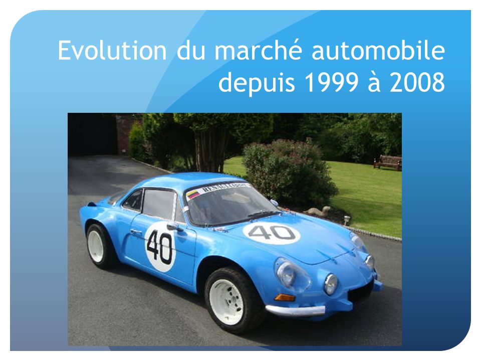 Evolution du marché automobile depuis 1999 à 2008