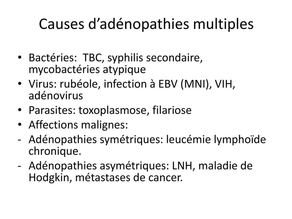 Causes d’adénopathies multiples
