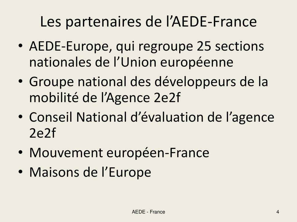 Les partenaires de l’AEDE-France