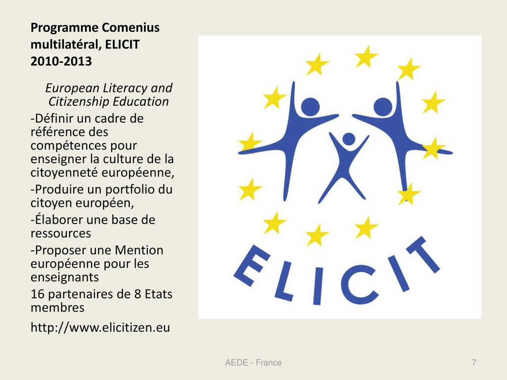 Programme Comenius multilatéral, ELICIT