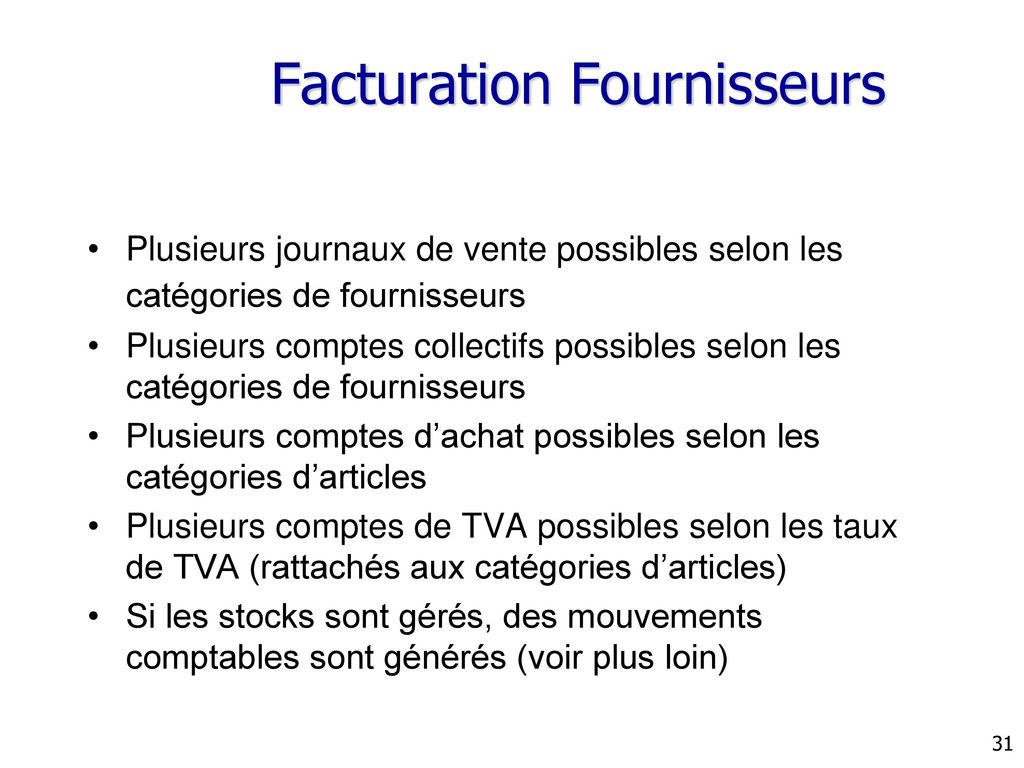 Facturation Fournisseurs