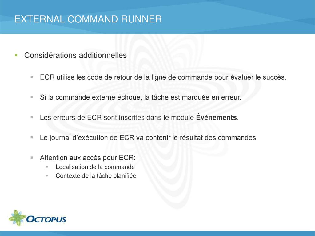 External command runner