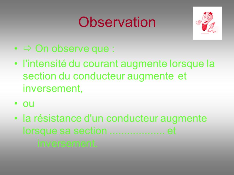 Observation  On observe que :