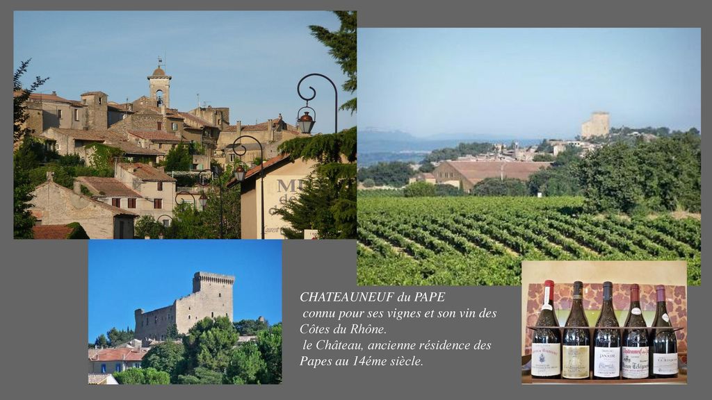 CHATEAUNEUF du PAPE connu pour ses vignes et son vin des.